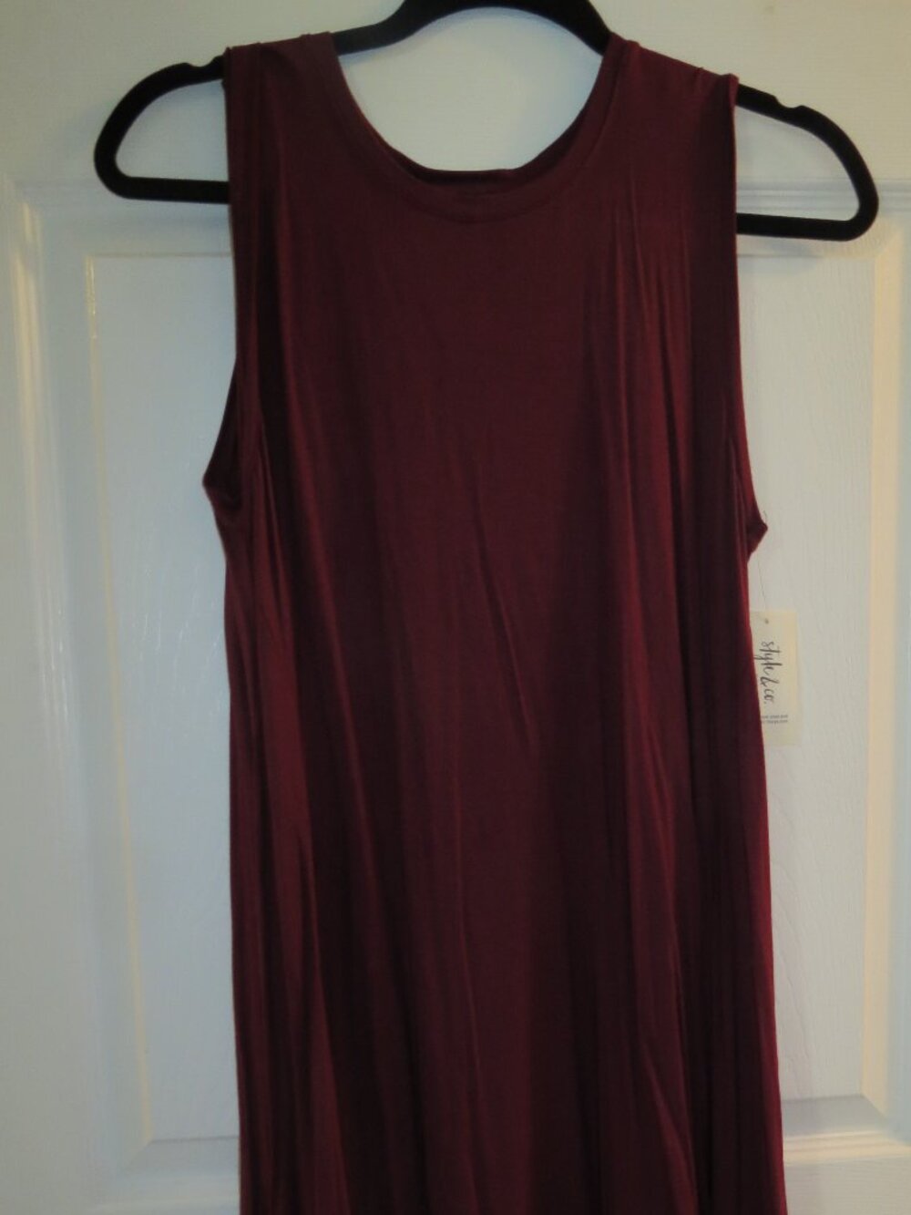 NWT Style & Co Women's SIze Petite Large PL Deep Burgundy Wine Tank Swing Dress
